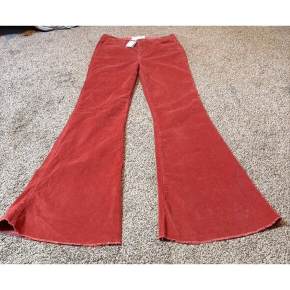 NEW Altar’d State Corduroy Flare Bell Bottoms Stretch Raw Hem High-Rise Jeans 30 - Picture 3 of 10